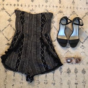 Black and white tassel Romper